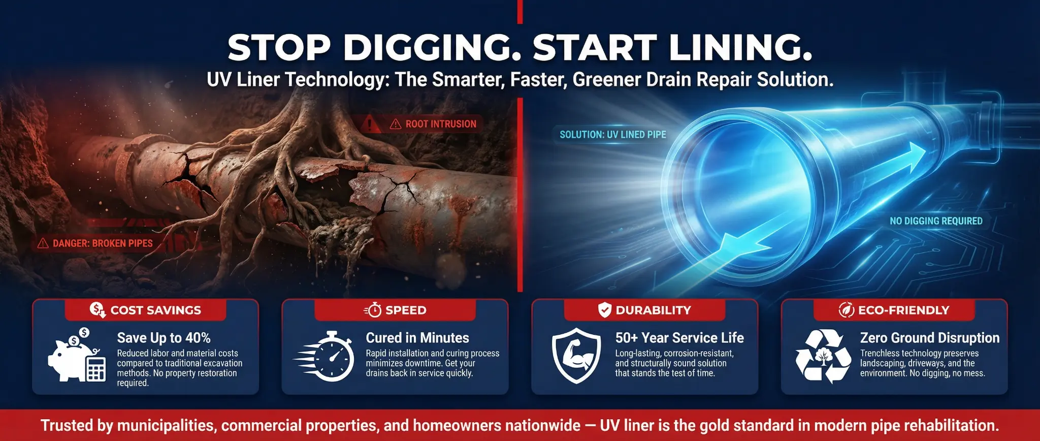 Trenchless Sewer Repair & UV Pipe Lining in Tucson, AZ